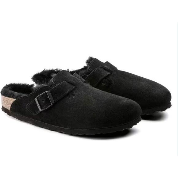 🆕Birkenstock Boston Shearling Black Soft Footbed Clogs NEW Size EU 41 - Picture 1 of 10